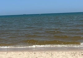 Vista de la playa esta mañana.