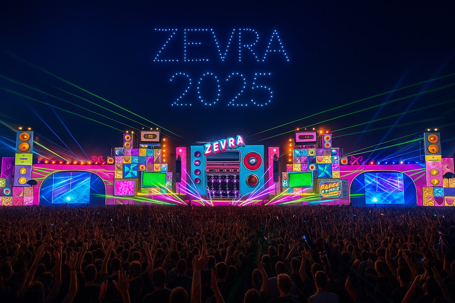 Simulación del escenario del festival.