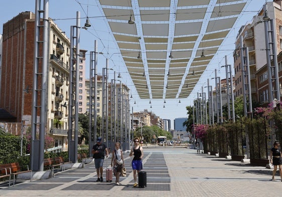 Entoldado instalado en la ciudad de Barcelona.