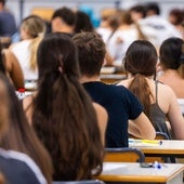 Alumnos durante la selectividad de julio.
