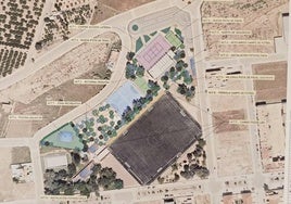 Plano de las obras de mejora del polideportivo de Loriguilla.