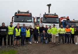 Agricultores aragoneses que ayudaron en la dana.
