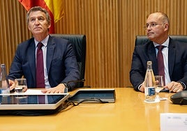 Alberto Núñez Feijoo y Miguel Tellado.