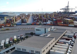 Terminal de contenedores del Puerto de Valencia.