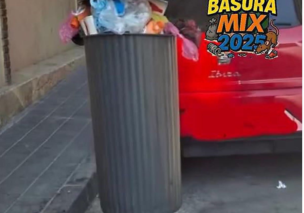 Una de las papeleras de Alicante.