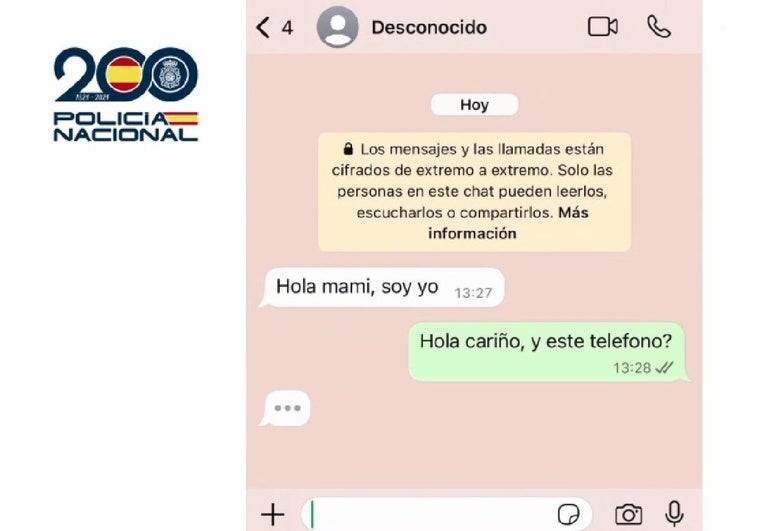 Simulación de los chats donde se realizaba la estafa