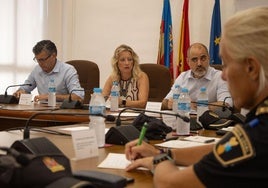 La alcaldesa Paqui Bartual, este lunes en la Junta Local de Seguridad.
