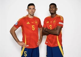 Tárrega y Mosquera en la sesión de fotos del Europeo sub-21.