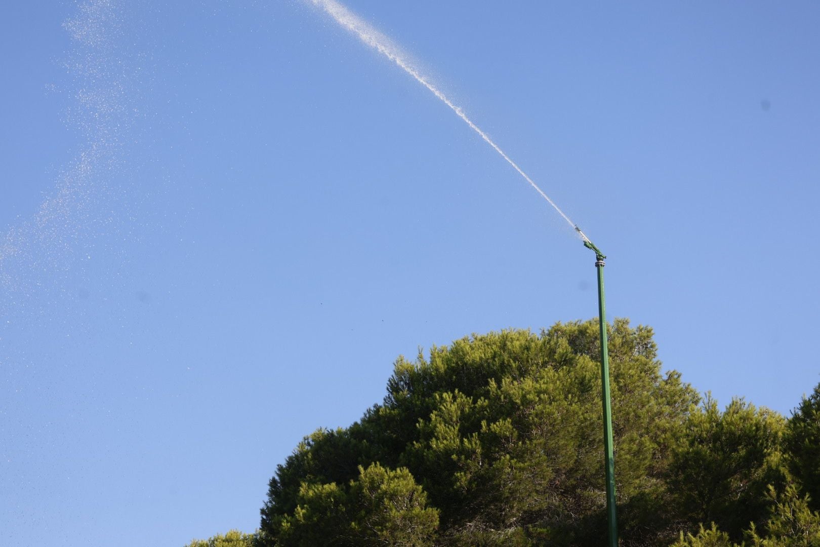 Los cañones del Saler 'riegan' el bosque ante el riesgo de incendio