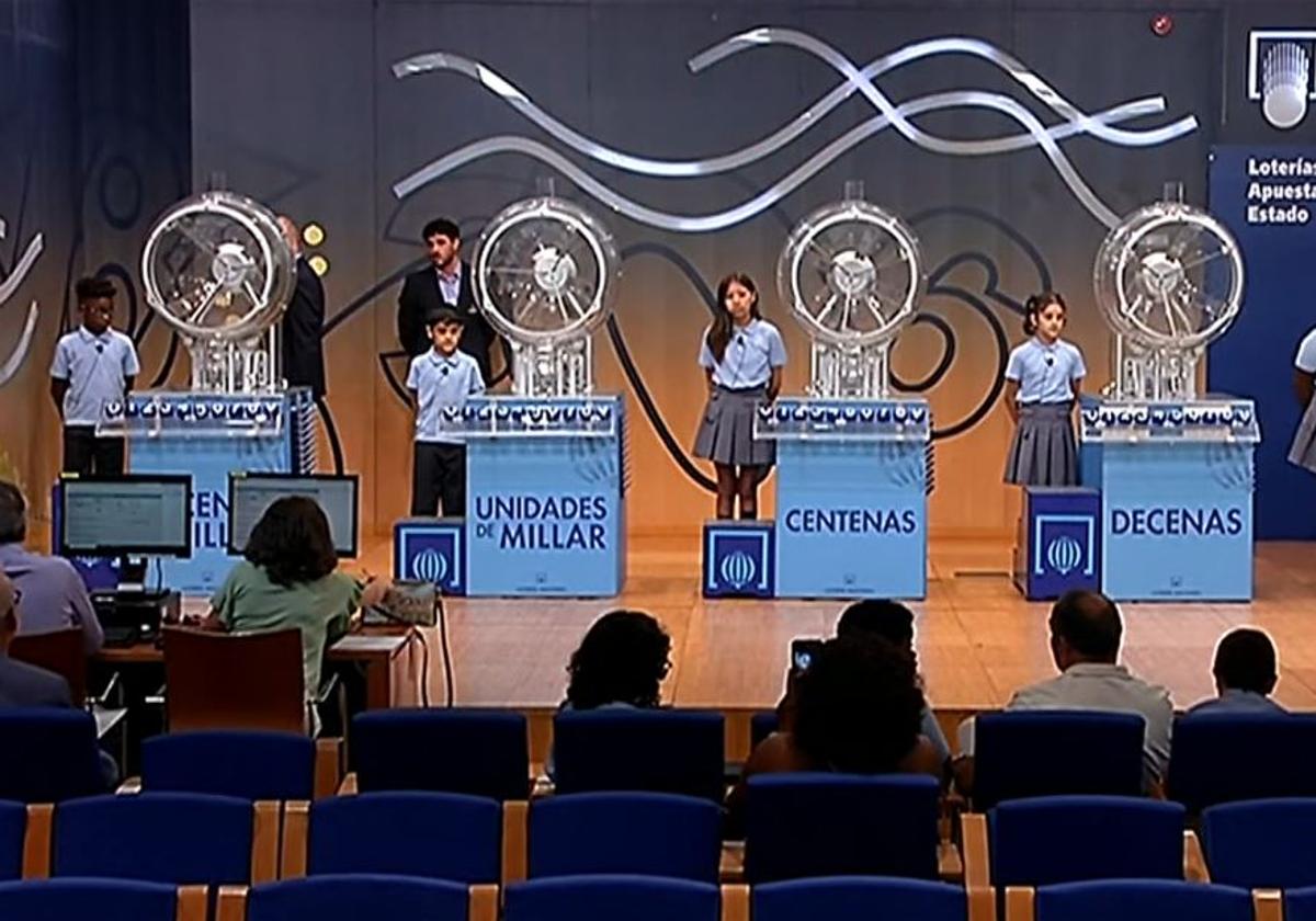 Salón de sorteos de Loterías y Apuestas del Estado este jueves,