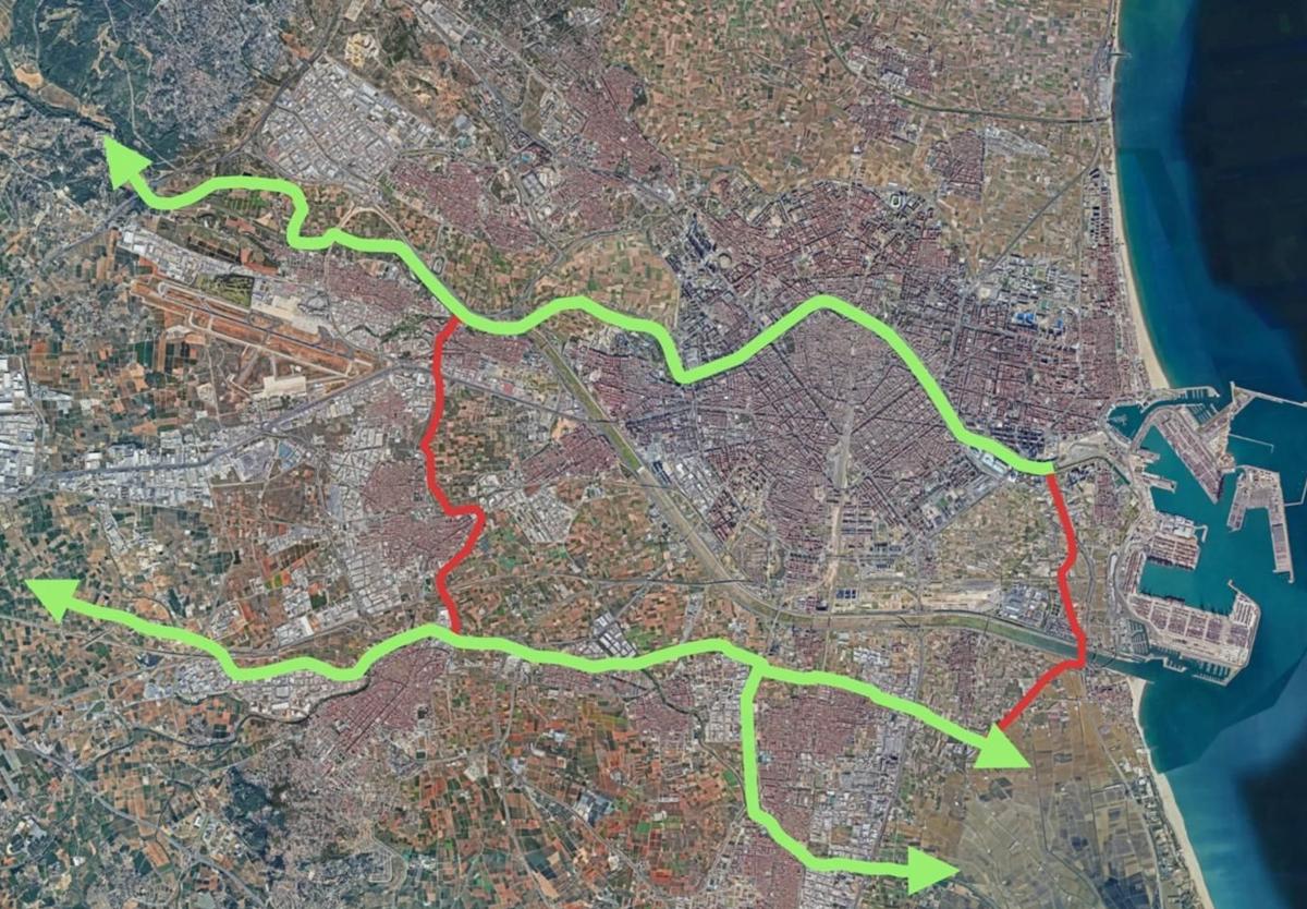 Dos corredores verdes de 35 kilómetros servirán de escudo antirriadas
