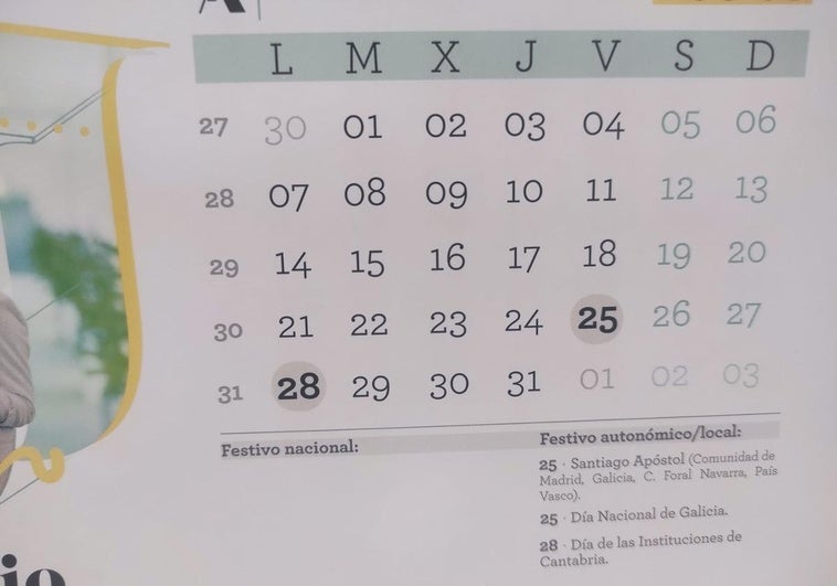El 25 de julio será festivo para casi 15 millones de españoles y en 26 pueblos de la Comunitat