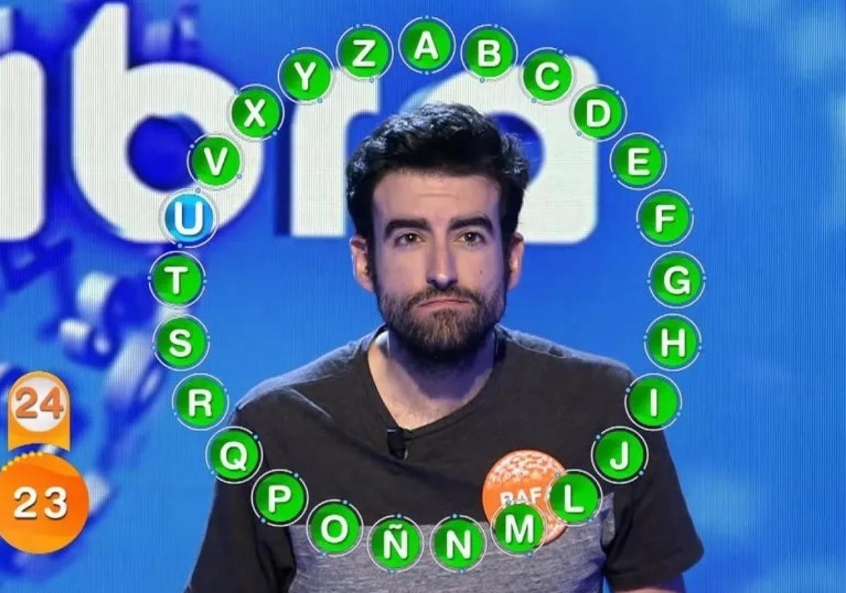 Rafa Castaño se enfrenta a 'El Rosco' durante su participación en 'Pasapalabra'.