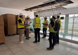 Visita de obras al instituto afectado por la dana.