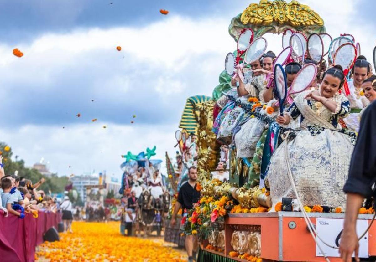 Batalla de flores en Valencia.