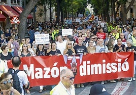 Octava manifestación contra Mazón por su gestión de la dana, en una imagen de archivo.