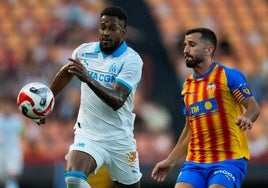 Partido entre el Valencia y el Olympique de Marsella.