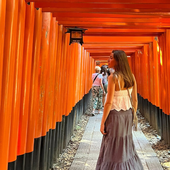 Inés visitando Japón