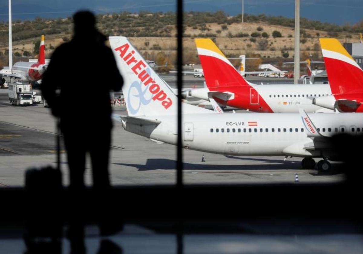 Aviones en el aeropuerto Adolfo Suárez.