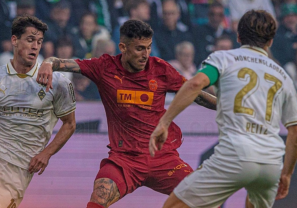 Dani Raba, en el partido en Alemania.