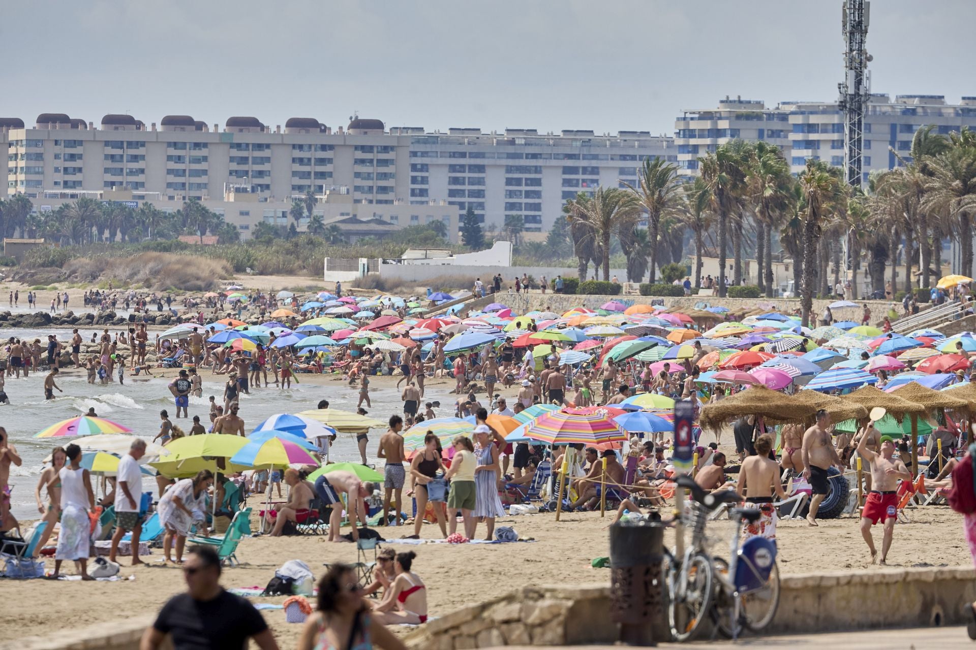 La playa, a rebosar este domingo en Valencia