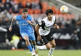 Guedes, durante su etapa en Mestalla.