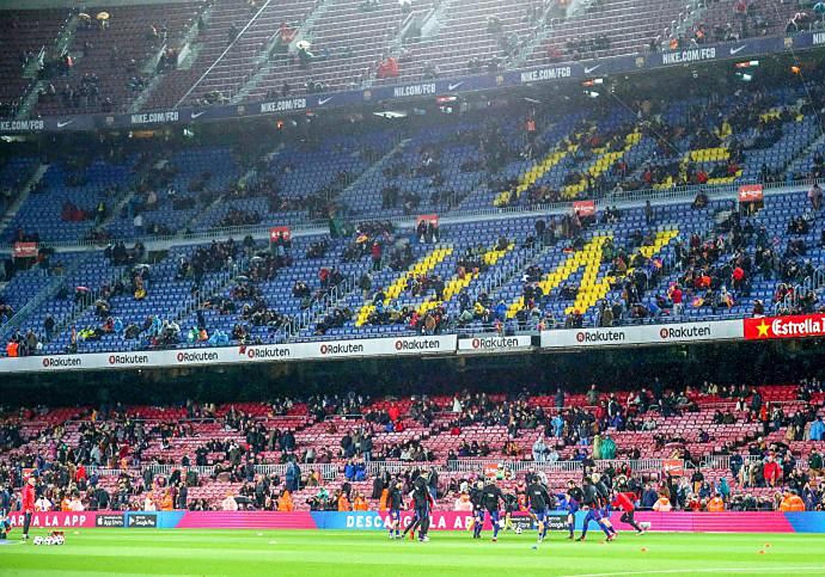 Calentamiento del Barcelona-Valencia de 2018