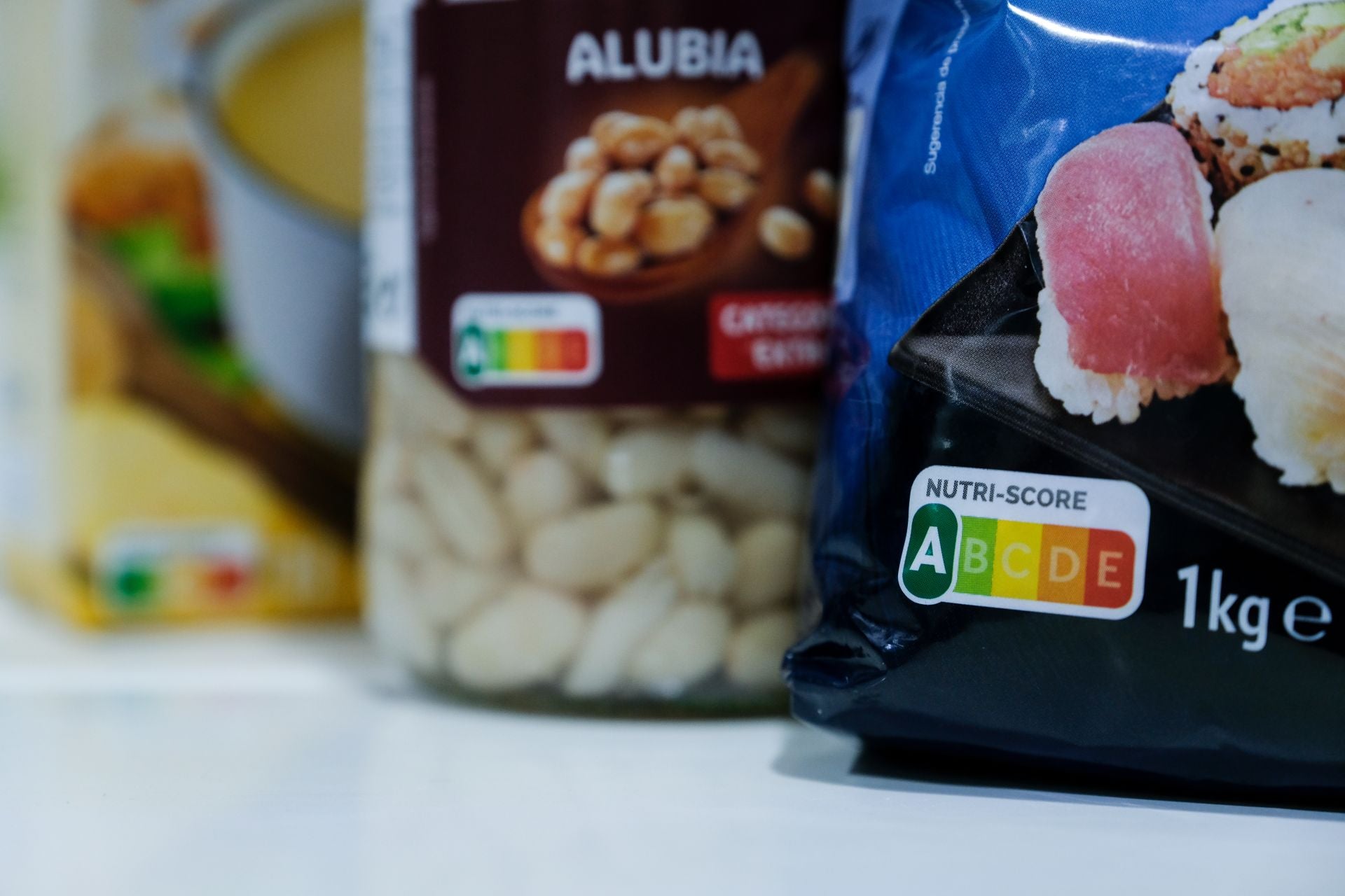 Etiqueta de nutriscore, en paquetes de arroz