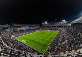 Mestalla lleno durante un partido del Valencia CF.