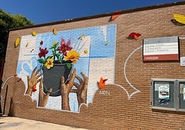 Mural de Alon en el colegio Paluzié.