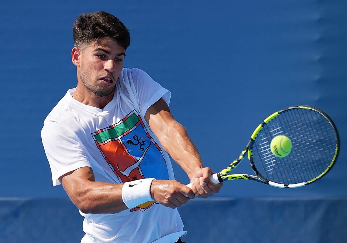 Alcaraz entrena en Cincinnati.