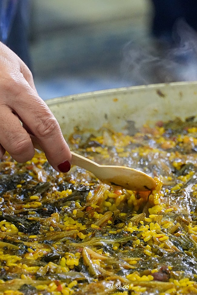 La histórica paella de fetge de bou.