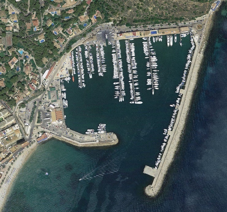 Imagen aérea del Puerto de Xàbia.
