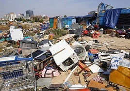 Asentamiento de chabolas en el antiguo circuito de Formula 1 donde se produjo la agresión sexual.