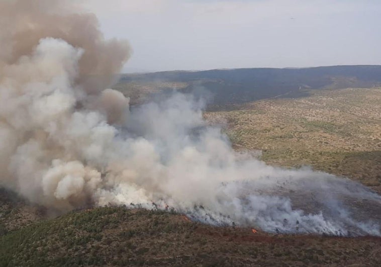 El incendio Teresa de Cofrentes obliga a desalojar dos pedanías y activar a la UME