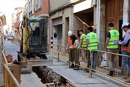 Obras en el alcantarillado de Catarroja.