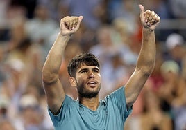 Alcaraz, en su partido ante Nardi.