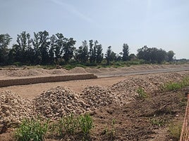 Avance de la mota en el río Magro.