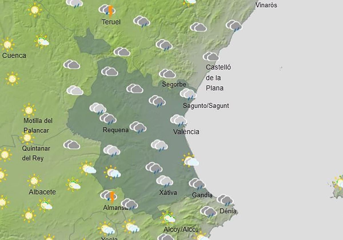 Previsión del estado del cielo para el miércoles por la tarde.