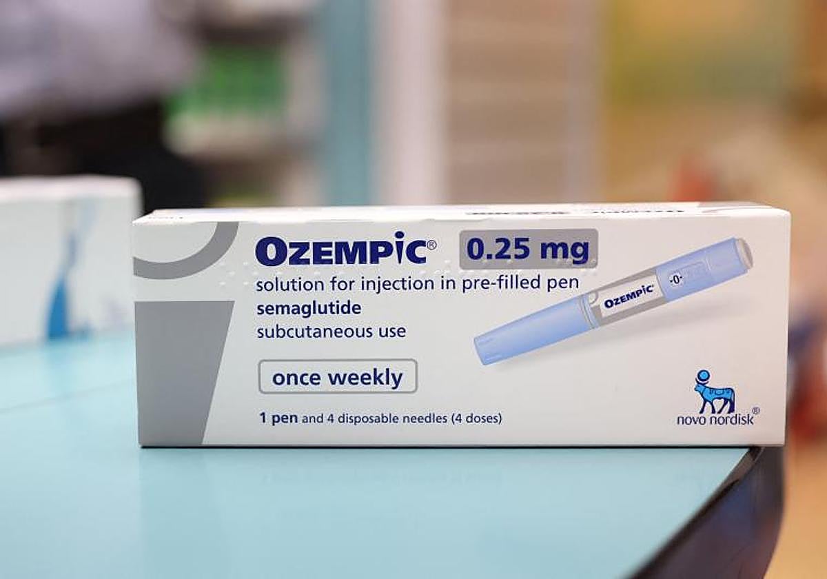 na caja de Ozempic fabricada por Novo Nordisk.