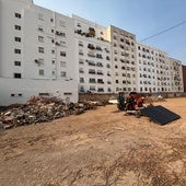 Obras en la manzana interior, este martes.