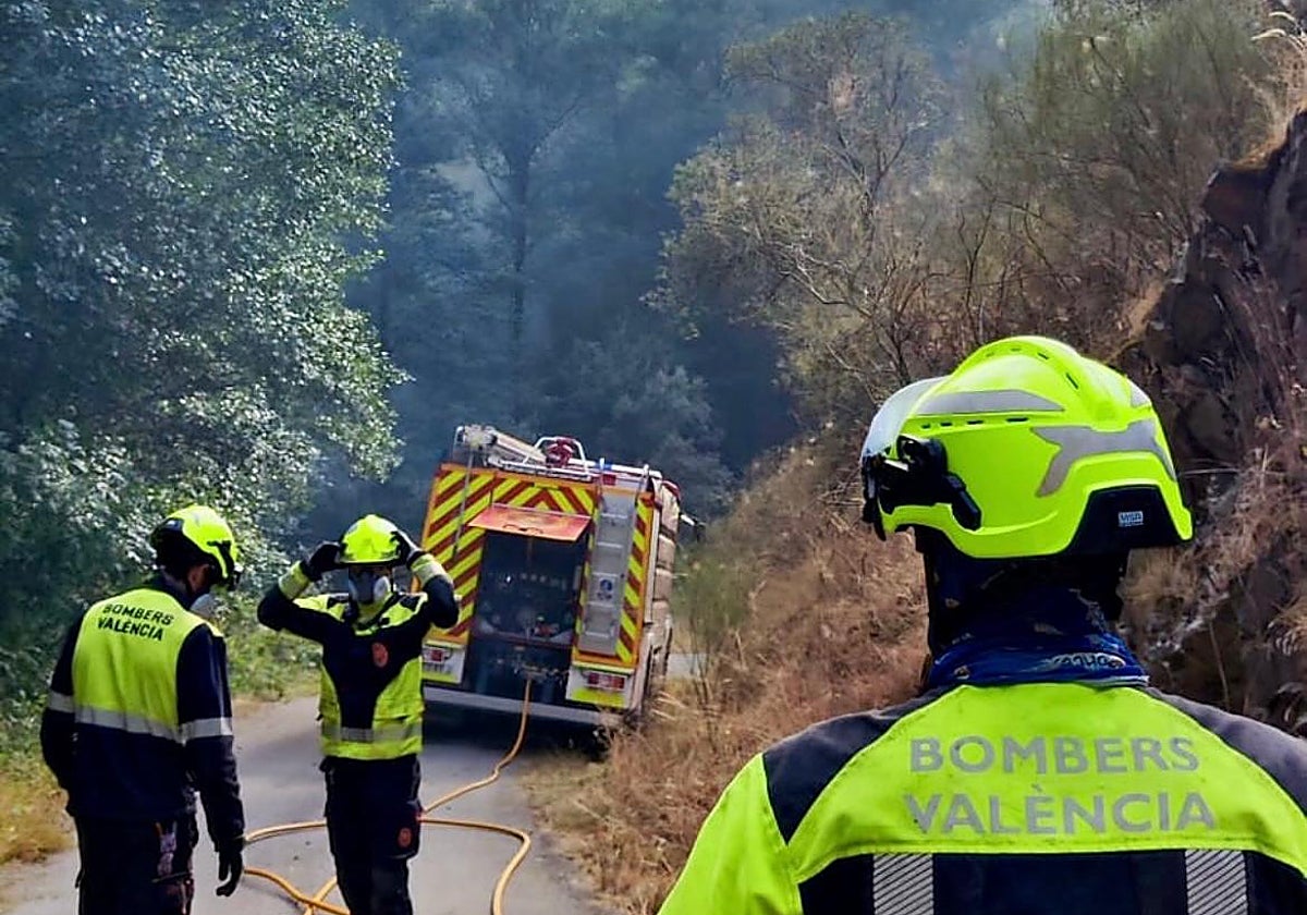 Efectivos de Bomberos del Ayuntamiento, en León esta semana.