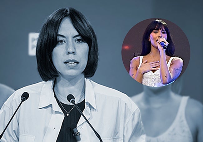 La secretaria general del PSPV y ministra, Diana Morant, con su cantante asignada Aitana