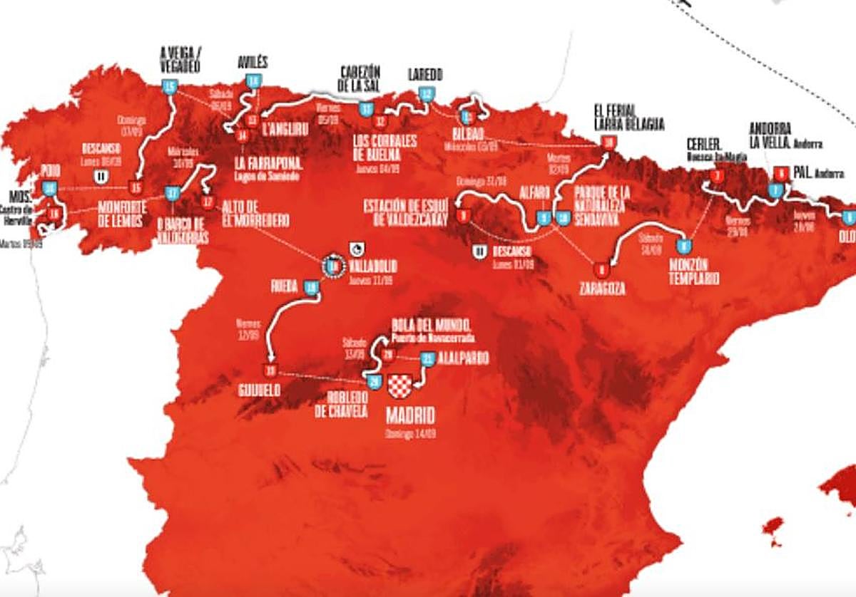 ¿Por dónde pasa la Vuelta este año? Cuándo llega a Pirineos, Zaragoza, Pamplona, Bilbao, el Angliru o la Bola del Mundo