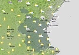 Mapa del cielo este fin de semana en la Comunitat.