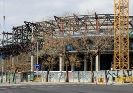 Exterior en obras del Camp Nou.