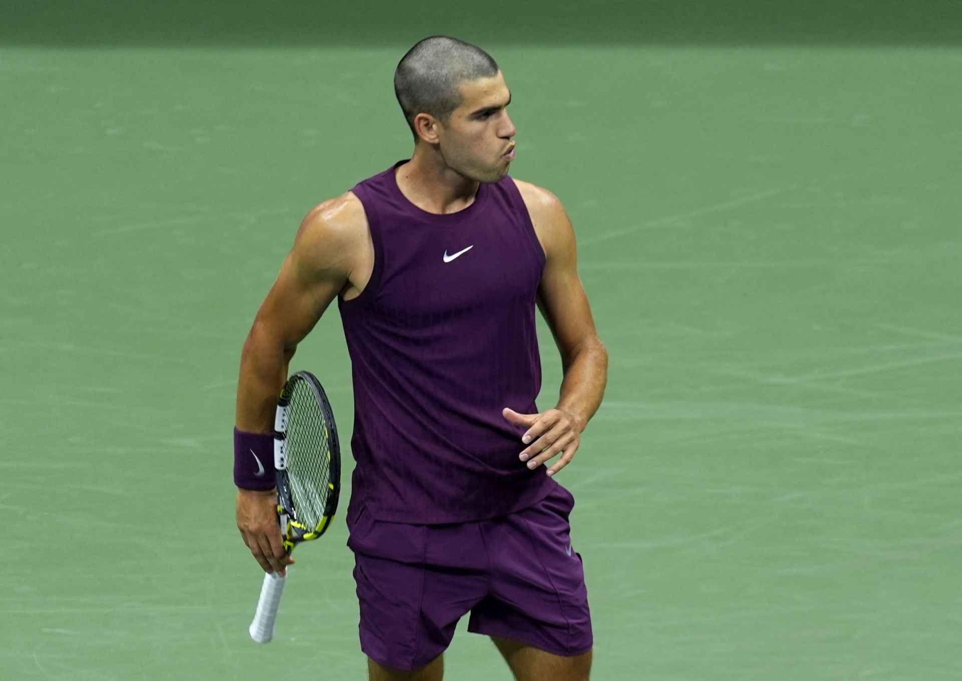 El nuevo look con la cabeza rapada de Alcaraz en el US Open