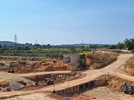 Obras en el acueducto del barranco del Poyo.