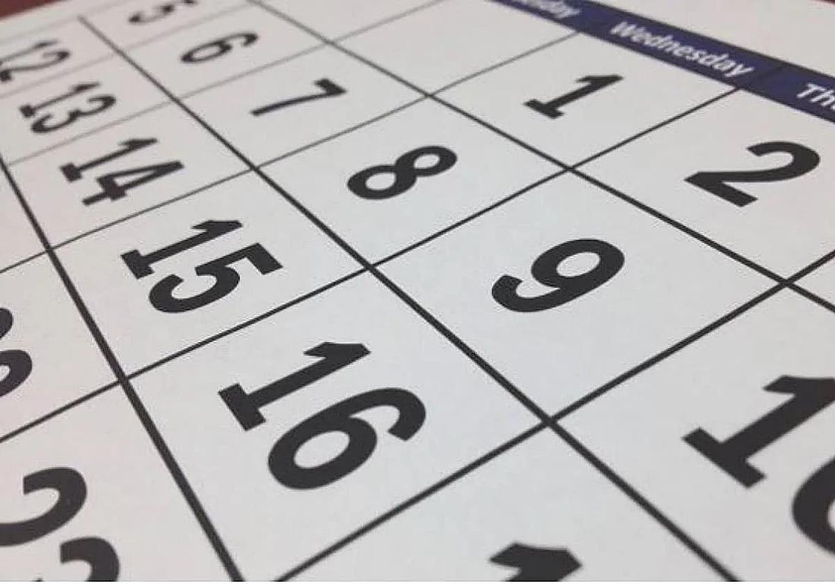 Calendario laboral, en imagen de archivo.