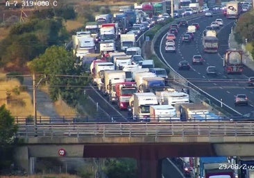 Corte total en la A-7 a la altura de Puçol tras un accidente